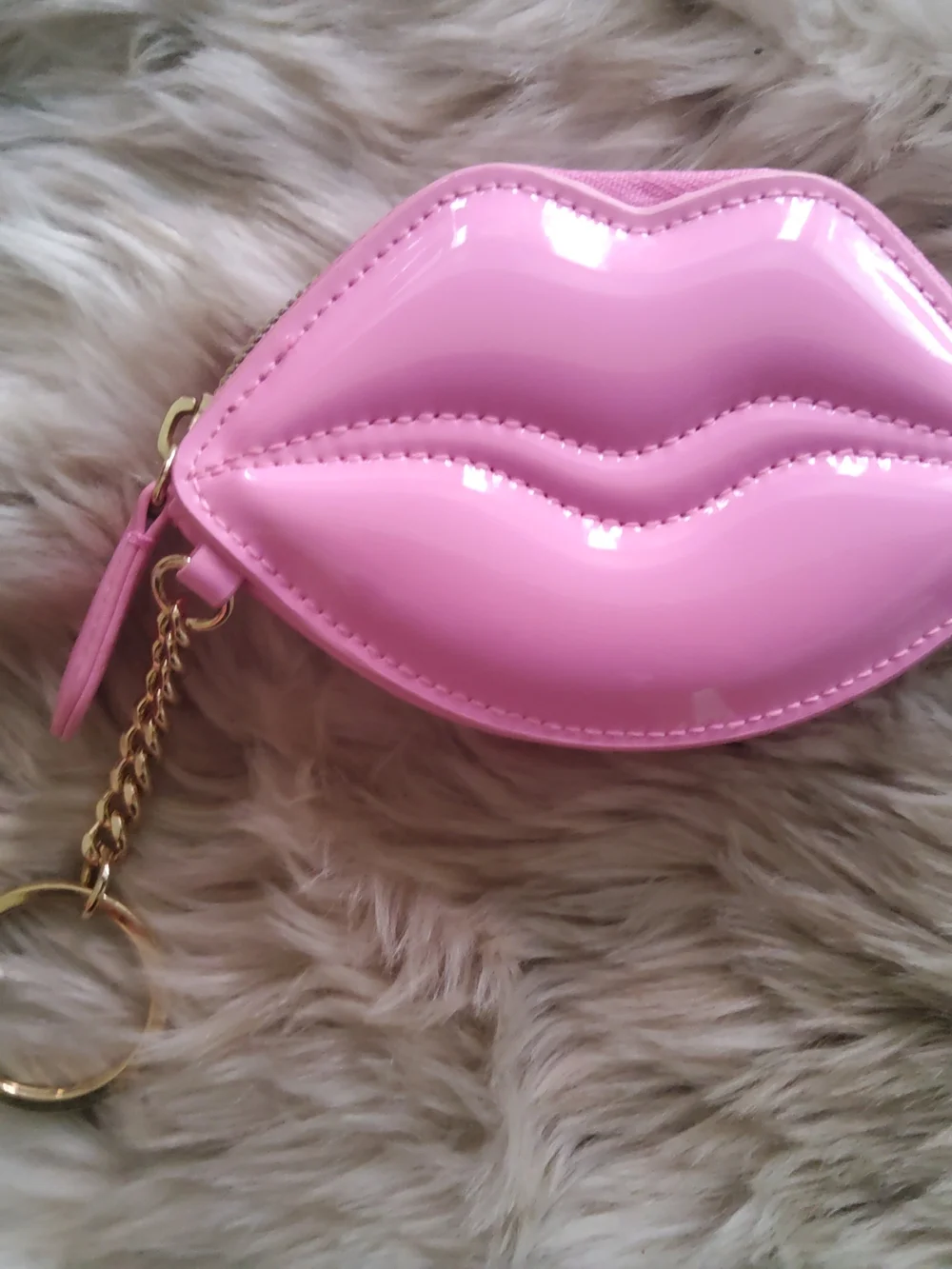 Victoria's Secret Glossy Pink Lip-Shaped Crossbody Bag